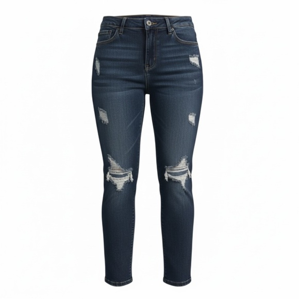 True Craft Blue Cropped Baggy Straight Jeans – Women’s 8